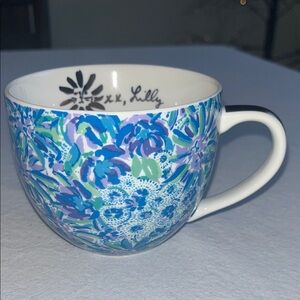 Lilly Pulitzer Blue and Green Floral Mug
